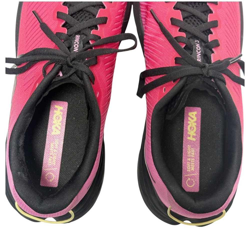 HOKA Rincon 3 Raspberry Pink Black Lightweight Running Shoes Sneakers Size 10.5B - Picture 9 of 14